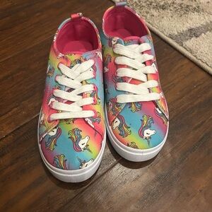 Kids Rainbow Unicorn Canvas Sneakers - Pink/Multicolor